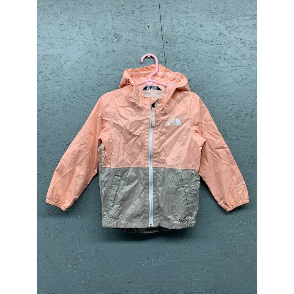 The North Face Kids Two-Tone Peach and Gray Rain Jacket